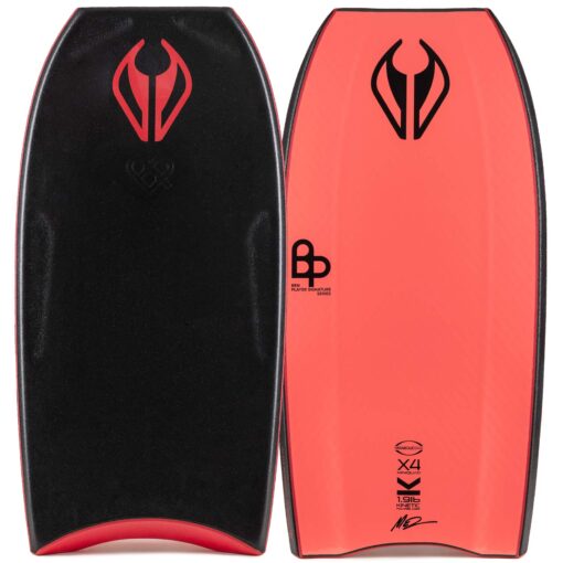 Bodyboard PP NMD Ben Player ProRide X4 MiniQuad K19 Crescent Black - Coral Red