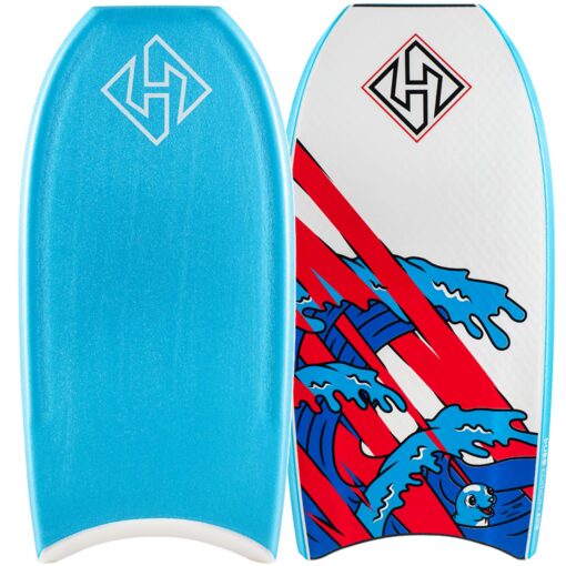 Bodyboard PP HUBB DUBB PPPRO Aqua Blue - White With Graphics