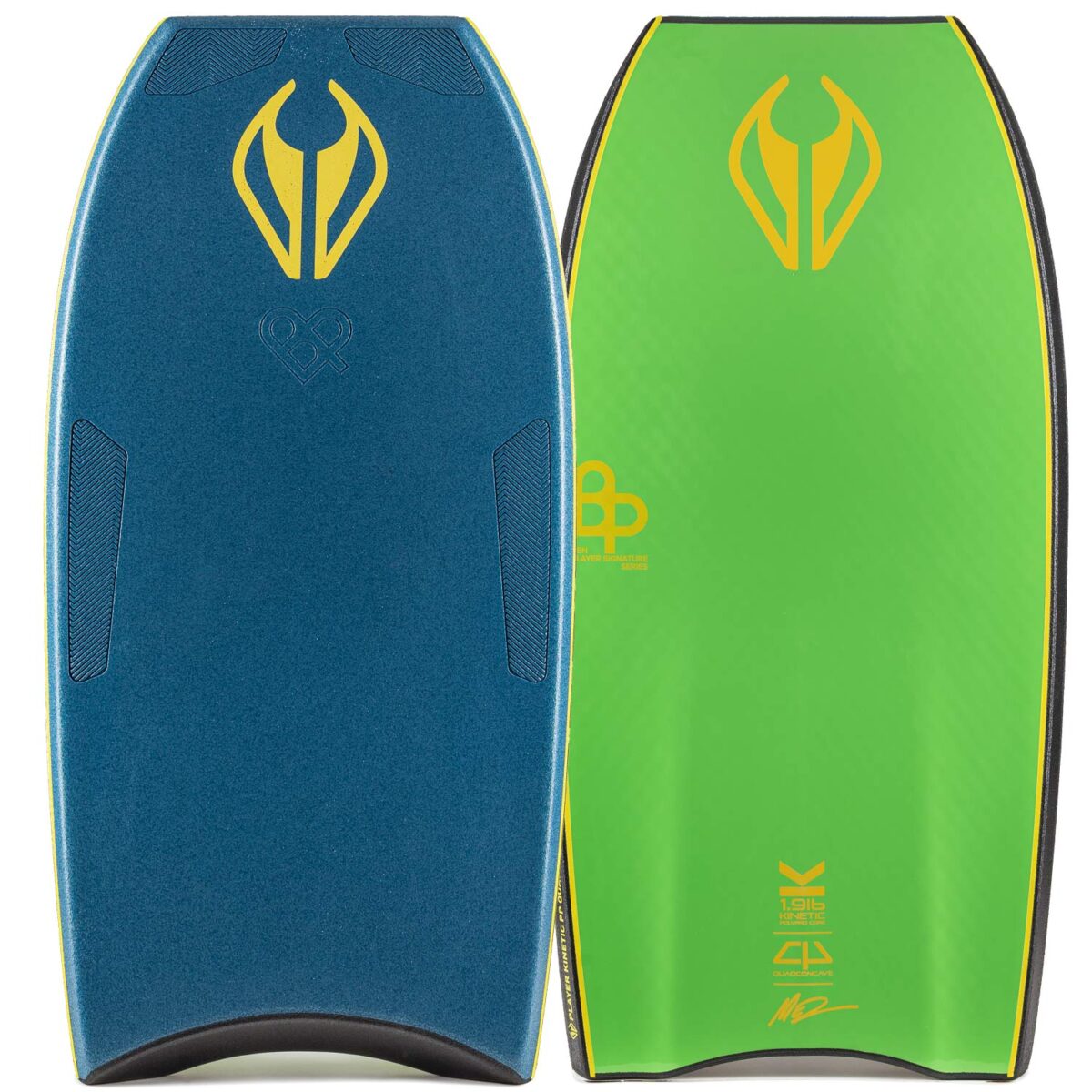 Bodyboard PP NMD BEN PLAYER SPEC K19 QUAD CT MESH GRIPTECH TP Deep Sea Green - Bright Green