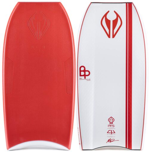 Bodyboard PP NMD Ben Player Quantum K19 Crescent Tail Piece Griptech LTD Red - White