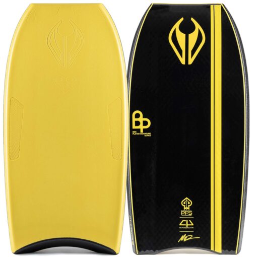 Bodyboard PP NMD Ben Player Quantum K19 Crescent Tail Piece Griptech LTD Yellow - Black
