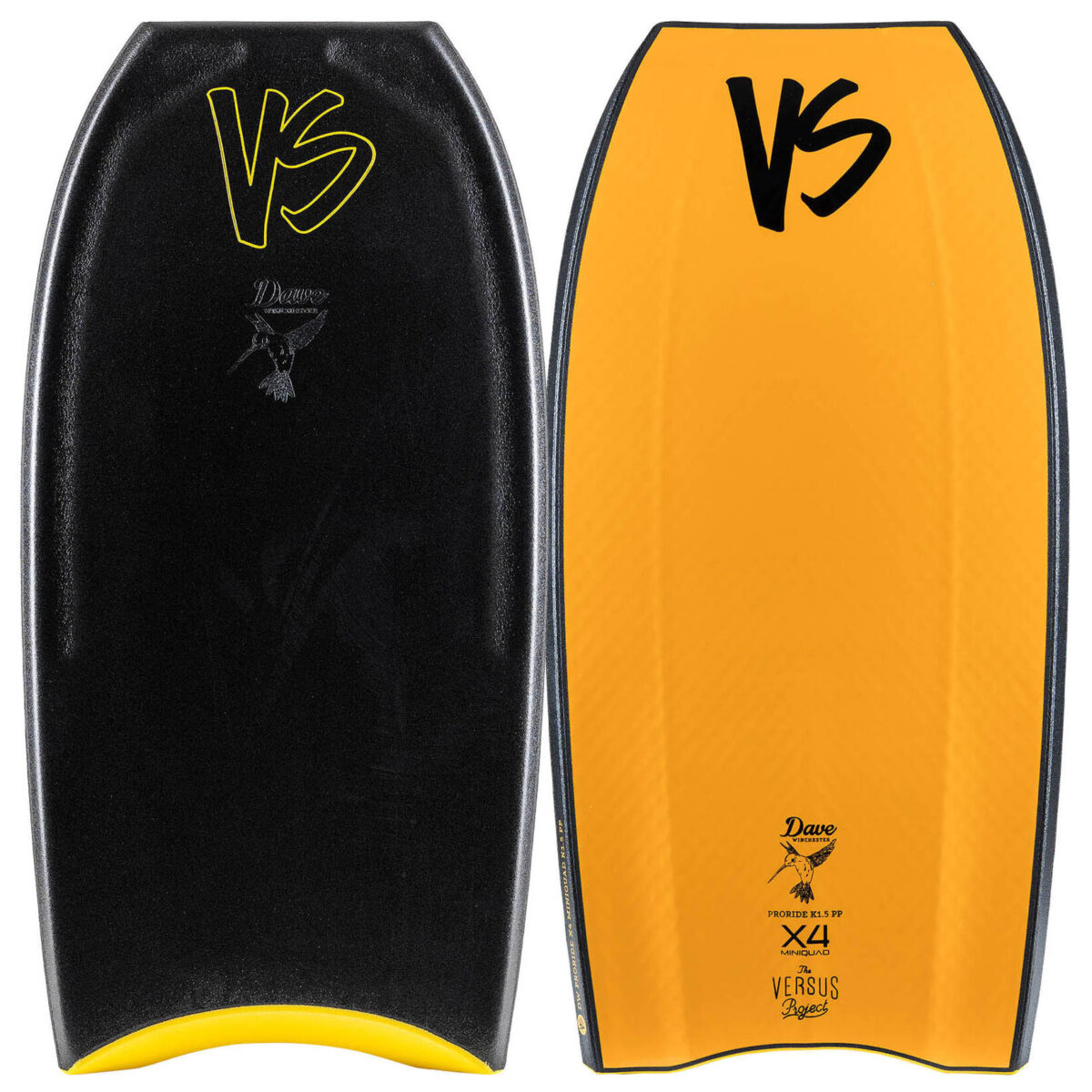 BODYBOARD VS DW K19 PP PRORIDE X4 K15 MINIQUAD CTR TP Black - Tangerine