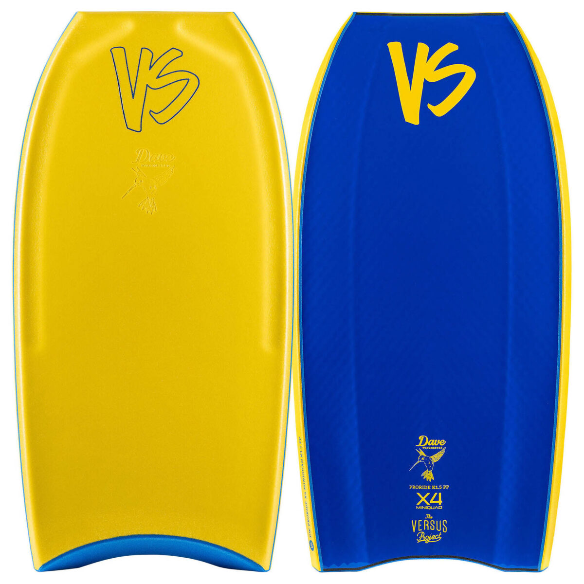 BODYBOARD VS DW K19 PP PRORIDE X4 K15 MINIQUAD CTR TP Yellow - Dark Blue