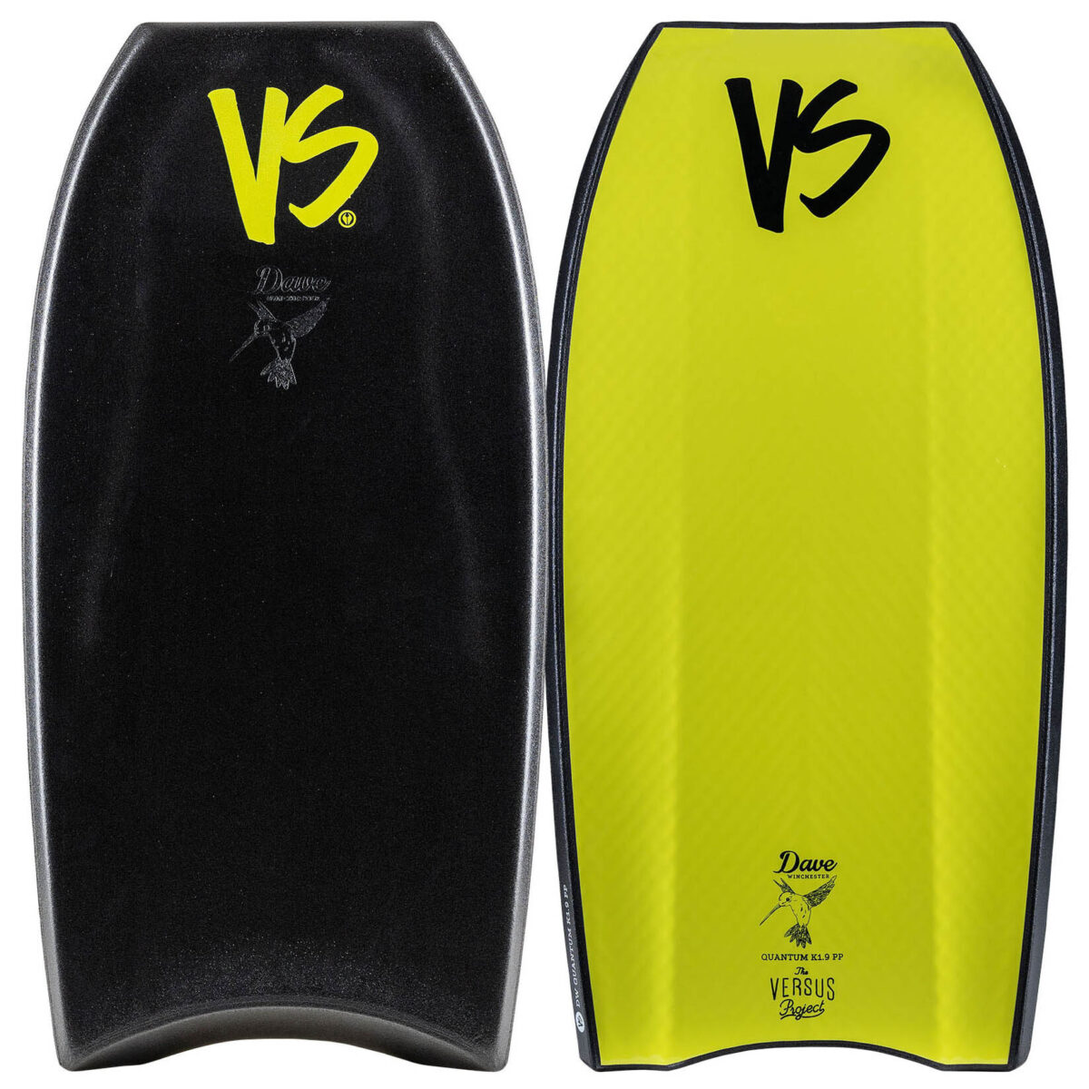 Bodyboard VS PP Dave Winchester Quantum k19 CT Tail Piece 3DC Black - Electric Lime