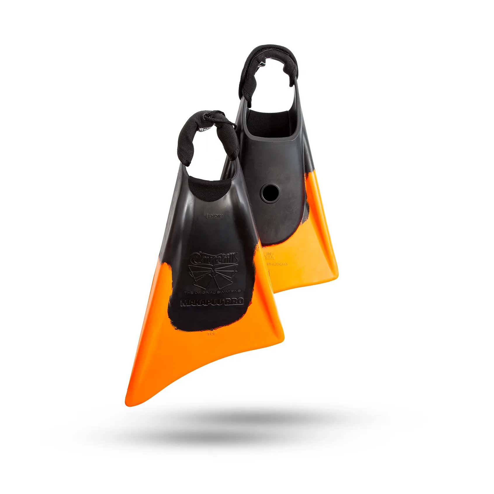 Aletas CHURCHILL PRO Black Orange Made in Malasya - Imagen 2