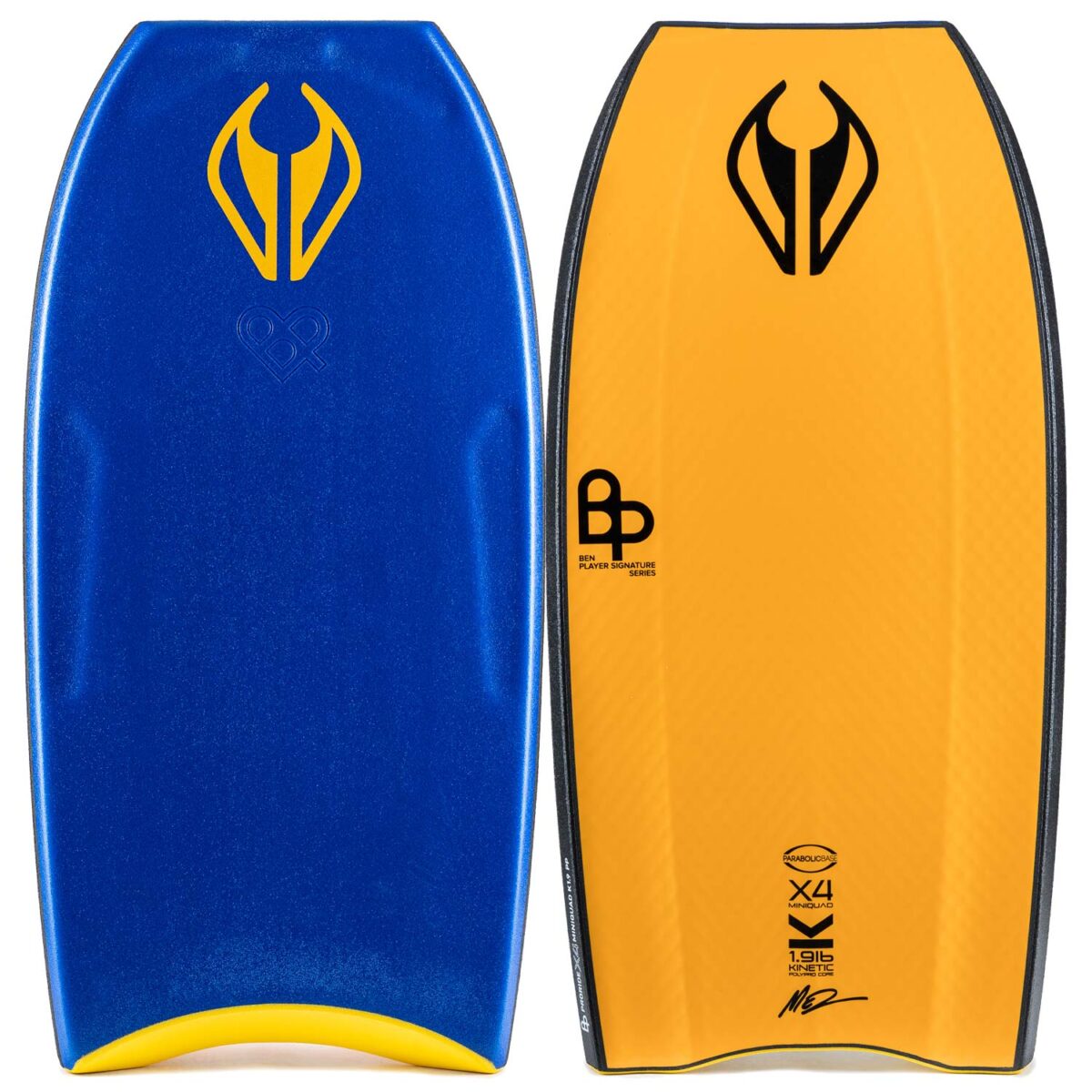 Bodyboard PP NMD Ben Player ProRide X4 MiniQuad K19 Crescent Dark Blue - Tangerine
