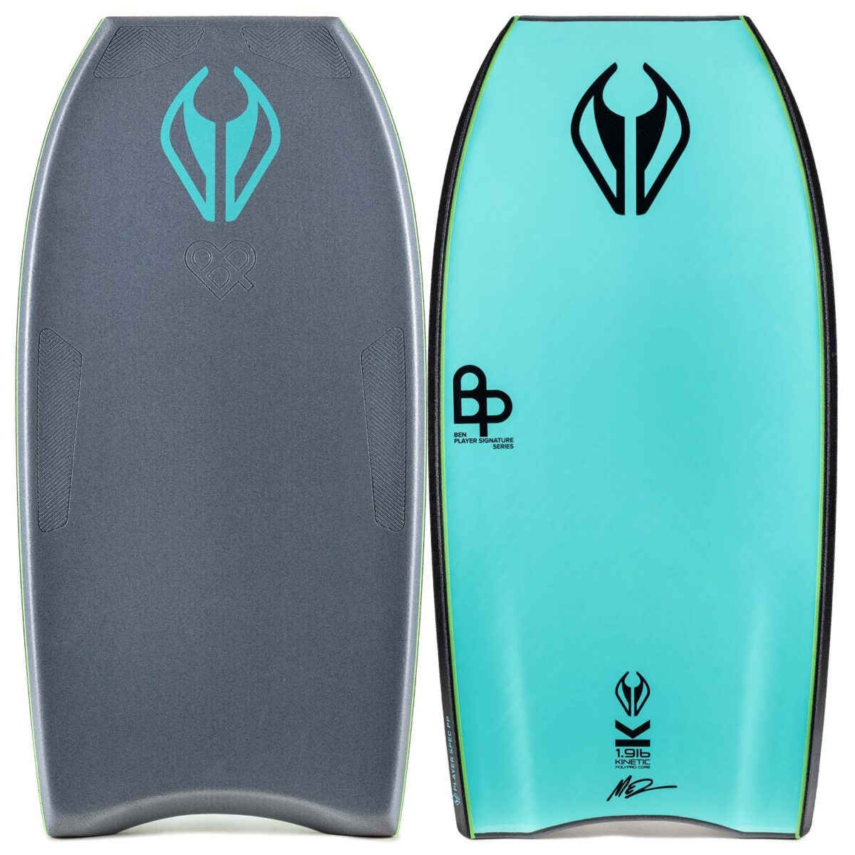 Bodyboard PP NMD BEN PLAYER SPEC K19 CT MESH GRIPTECH Gunmetal Grey - Turqoise