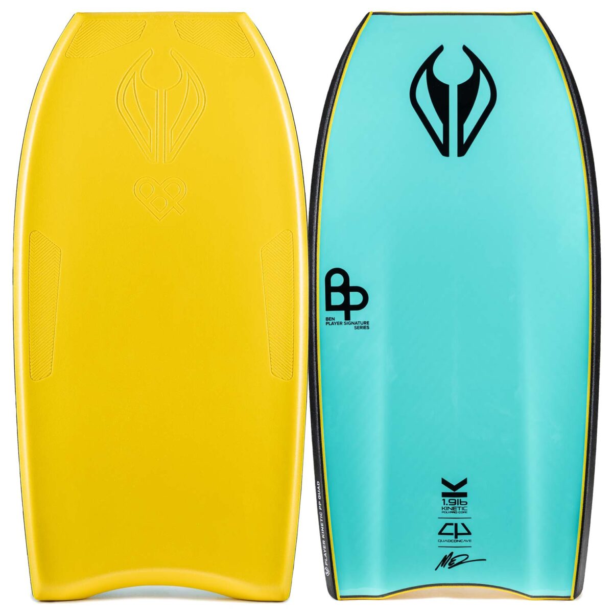 Bodyboard PP NMD BEN PLAYER SPEC K19 QUAD CT MESH GRIPTECH Yellow - Turqoise