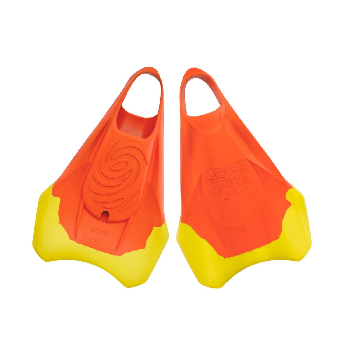 Aletas CHURCHILL Vortex Yellow Coral Red Made in Malasya