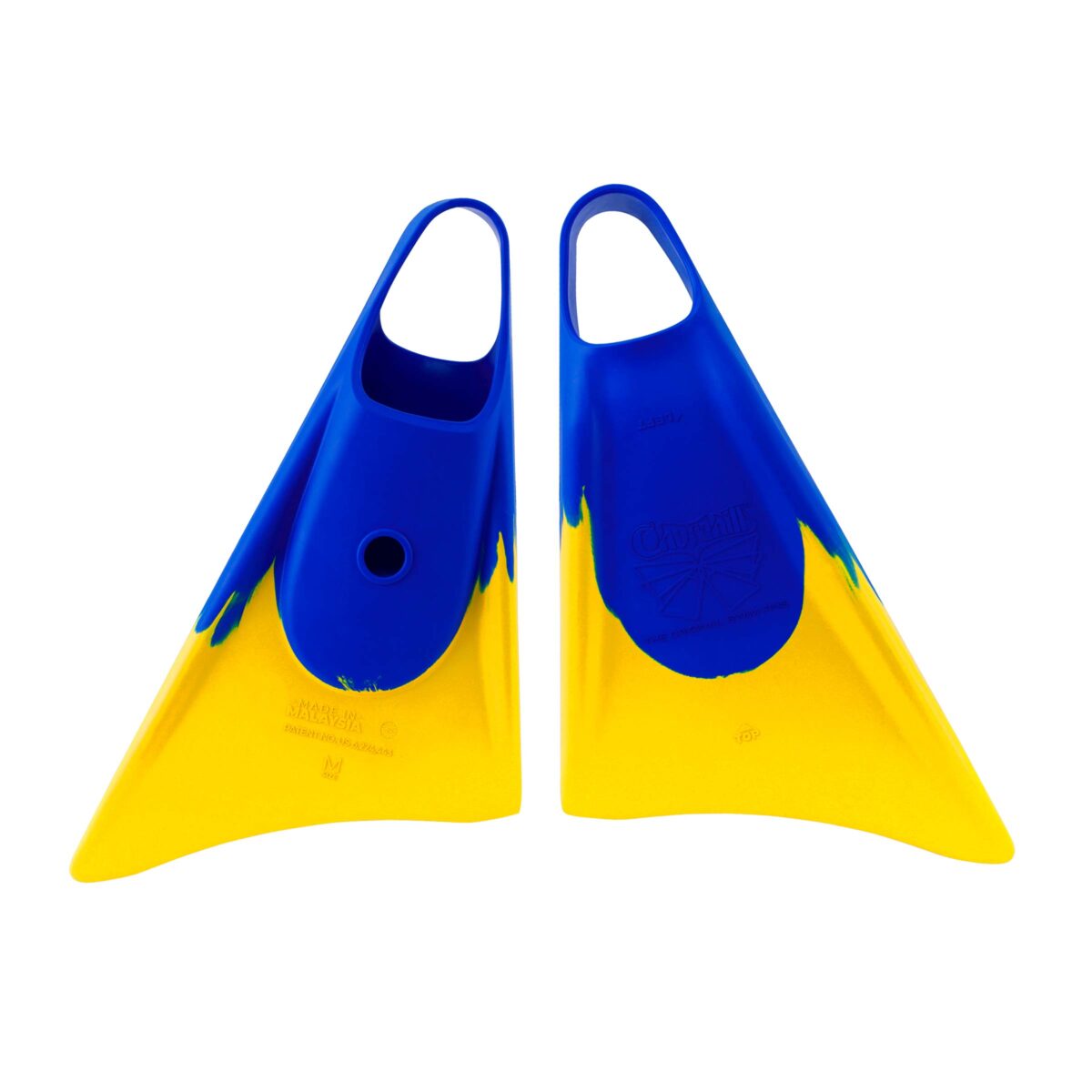 Aletas CHURCHILL Makapuu Classic Blue Yellow Made In Malasya