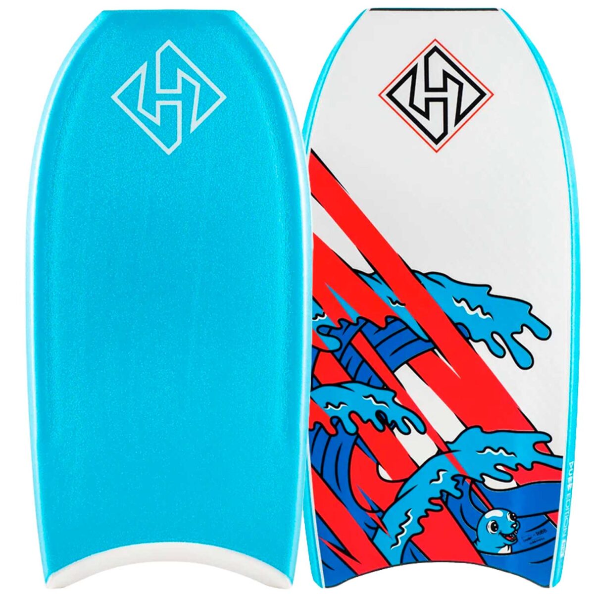 BODYBOARD PP HUBB DUBB PP PRO CT Aqua / White W/Graphics